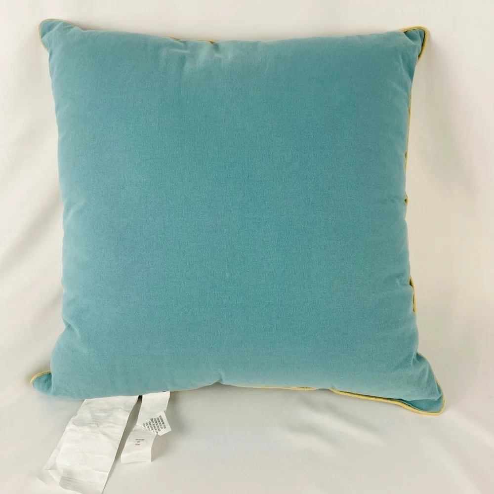 Liberty Beaded Christmas Holiday Tree Accent Throw Pillow Teal Gold Bronze